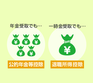 年金受け取りでも・・・公的年金控除 一時受取金でも・・・退職所得控除