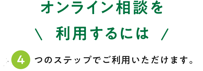 オンライン面談を利用するには 最大4つのステップでご利用いただけます。