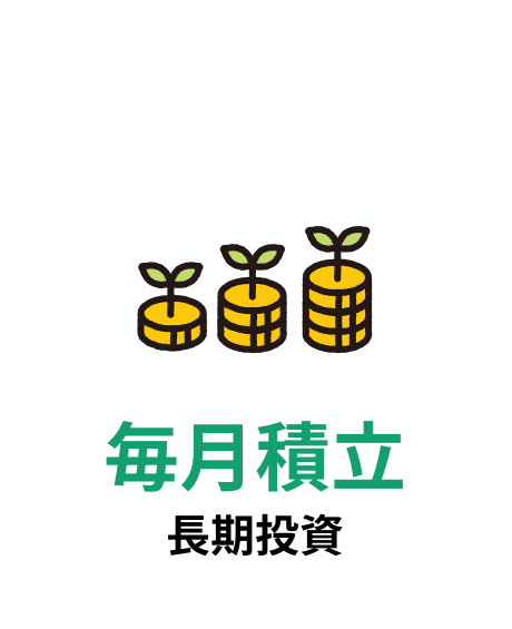 特徴1：毎月積立長期投資